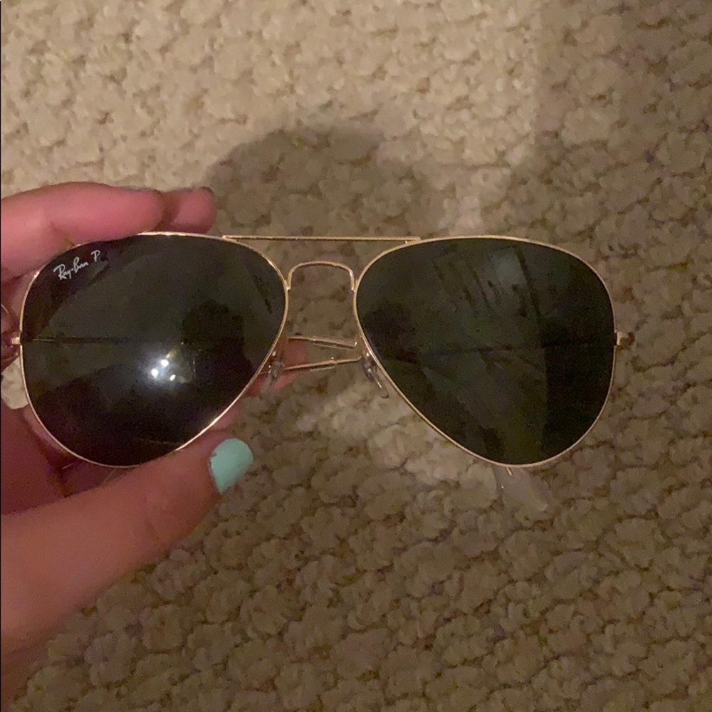 Ray Ban polarized gold aviators
